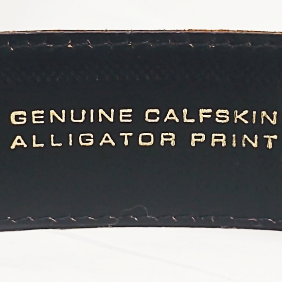 Vintage Vicenza Brown Alligator Belt with Oversized Silver Crescent Moon… - Picture 7 of 12